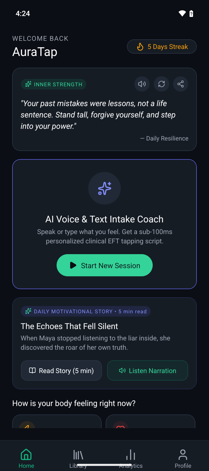 AuraTap Mobile App Interface